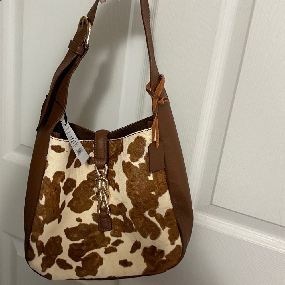 Aldo cow print Textured Shoulder Bag